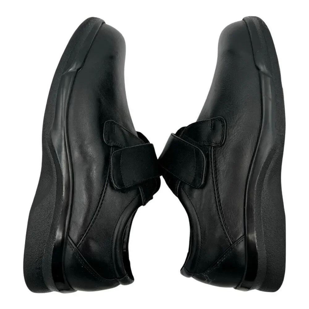 Apex Men's Size 10 Ambulator Biomechanical Single Strap Leather Shoes Black